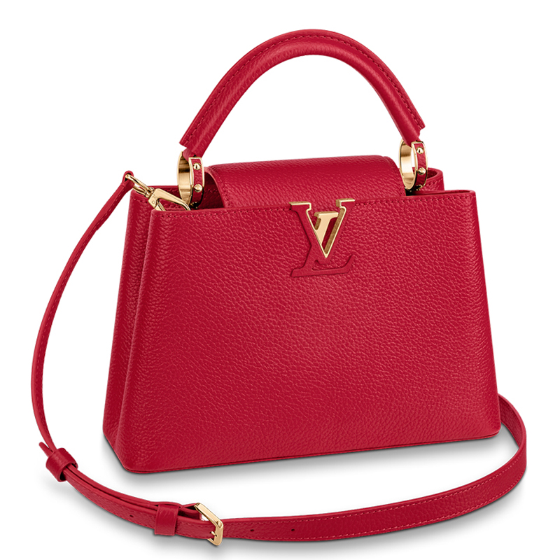 Louis Vuitton CAPUCINES BB Taurillon Leather Bag M52689 Red